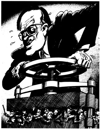 Howard tightens the clamp