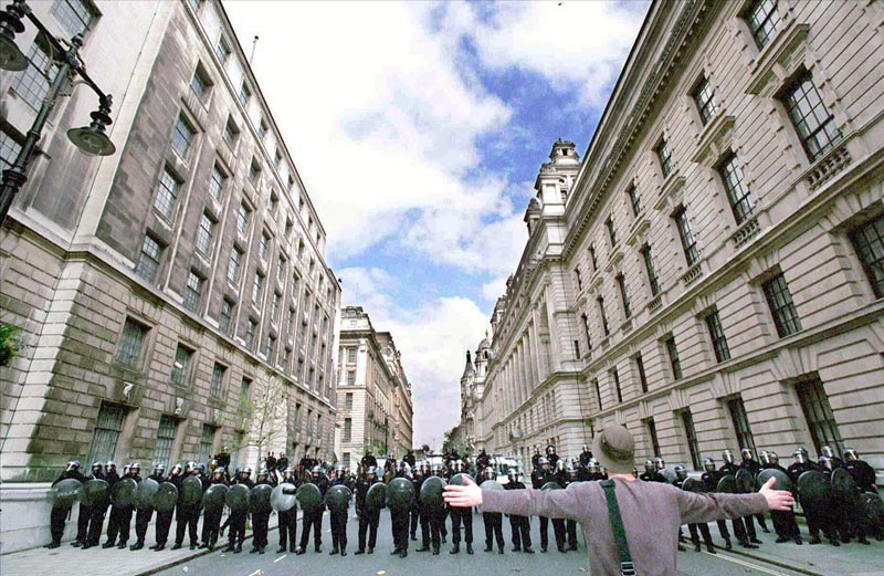 Guerilla Gardening, Mayday 2000, Parliament Square, London